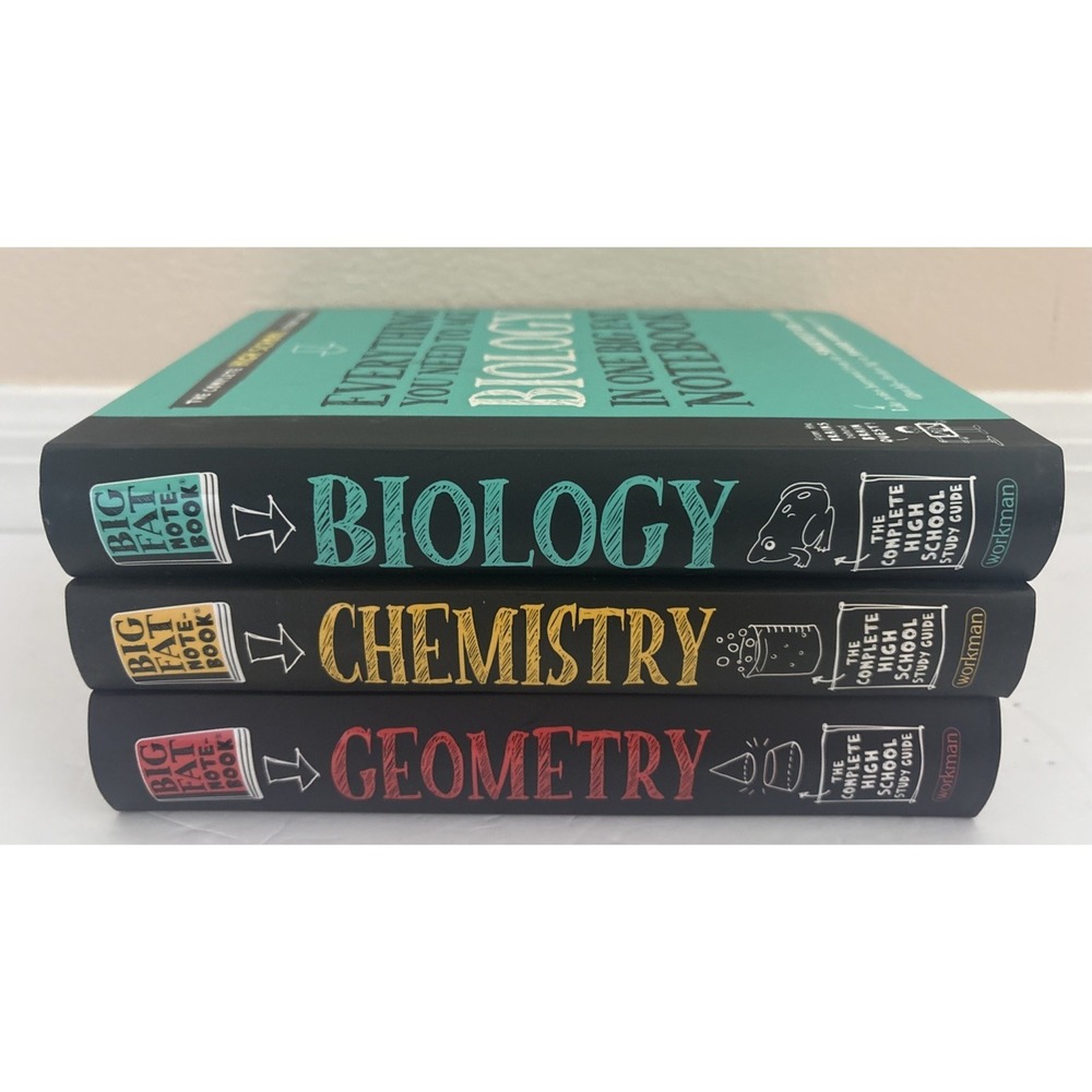 Big Fat Notebook Lot Of 3 Complete High School Study Guide Biology Chemistry